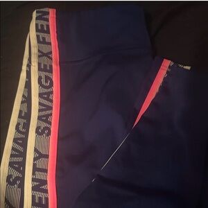 Savage X Fenty Navy with Bold Pink Detail Leggings